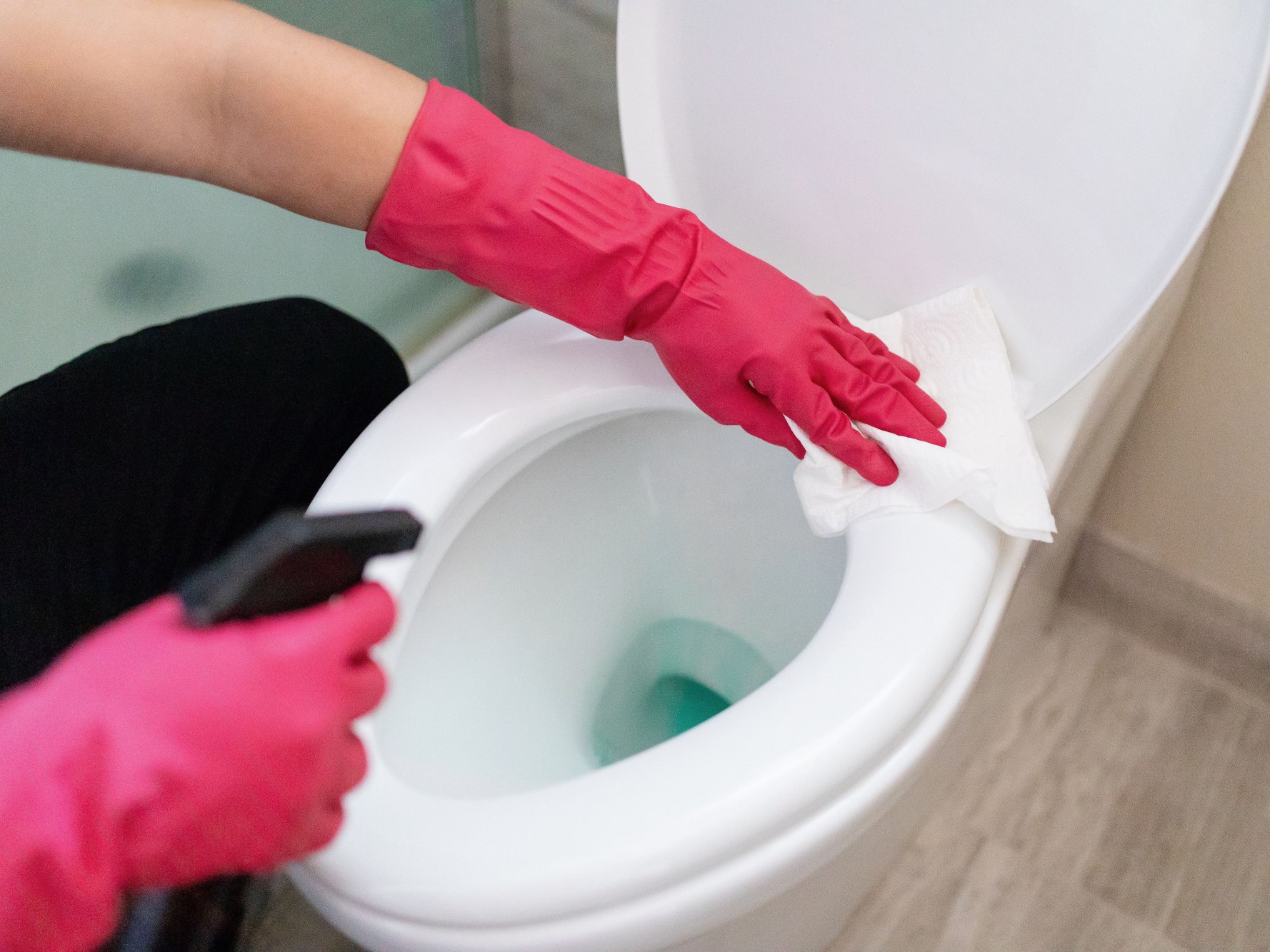 Cleaning and sanitizing restrooms